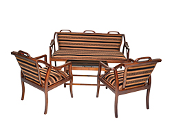 Small Wooden Living Room Sofa Set